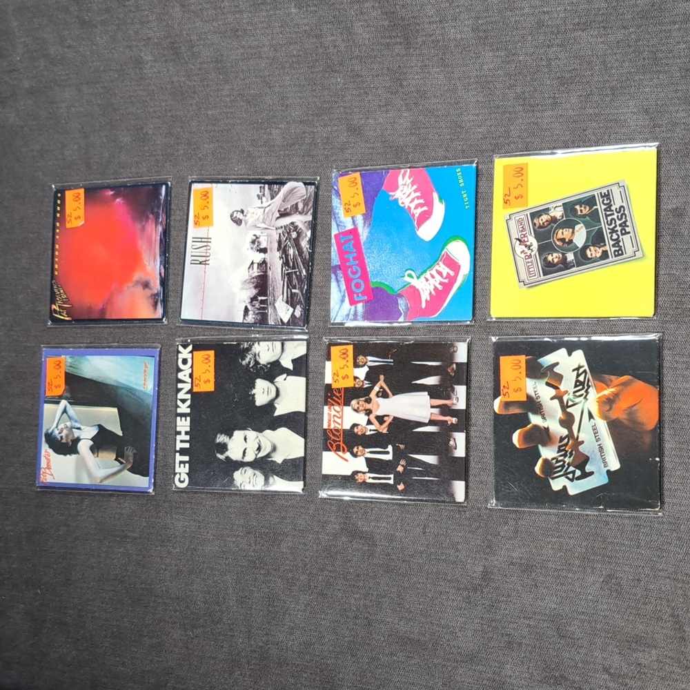 Vintage Lot of 8 Chu Bops Miniature 80s Album Covers G *NO LYRICS *NO GUM